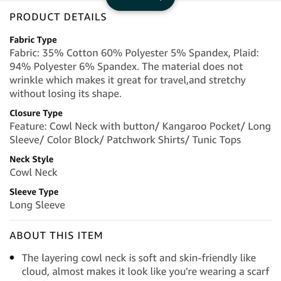 Cowl Neck Long Sleeve Pullover Tunic Sweatshirt - Picture 4 of 5